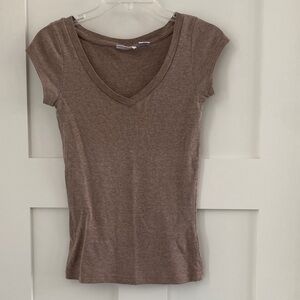 Energie Brown V-Neck Short Sleeve Top